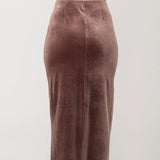 Mona Pull On Velvet maxi Skirt