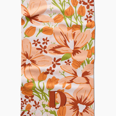 Geometry Monogram Floral Tea Towel