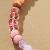 Natural Agate Glass Semi Precious Bead Necklace