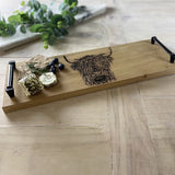 Oak Tray - Highland Cow