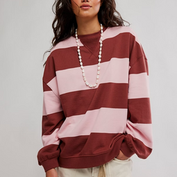 WTF Classic Striped Oversized Crew