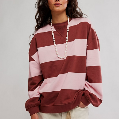 WTF Classic Striped Oversized Crew