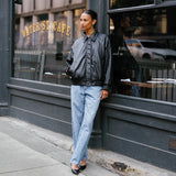 Oversized Faux Leather Bomber