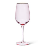 Optic Wine Glass w Gold Rim