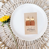Leather & Brass Half Moon Arch Earrings