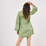 Embroidered Palm Tree Dress