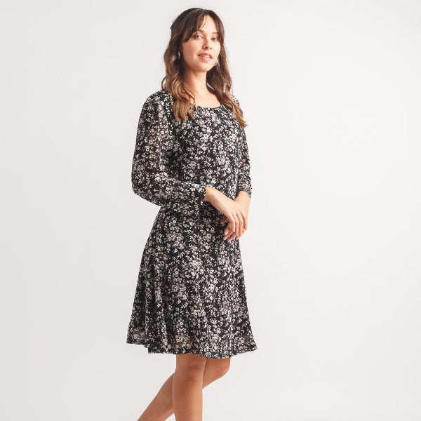Floral Stretch Panel Dress