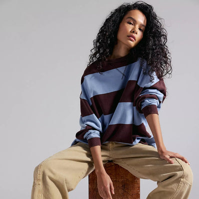 WTF Classic Striped Oversized Crew