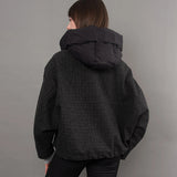 Cali Pinstripe Jacket w Detachable Hood