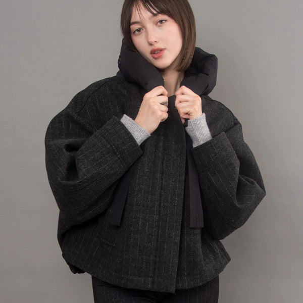 Cali Pinstripe Jacket w Detachable Hood