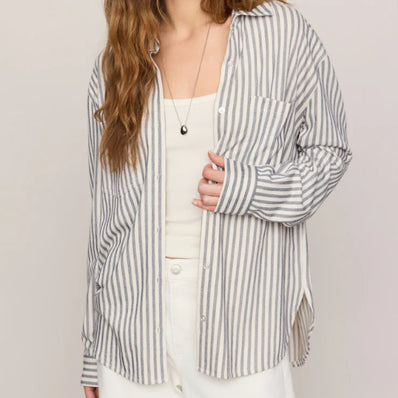 Reese Button Up Stripe Top
