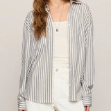 Reese Button Up Stripe Top
