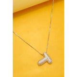 Rhinestone Bubble Balloon Initial Necklace