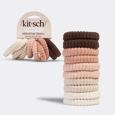 Ribbed Hair Elastic 10pc Set