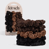 Ruched Lace Scrunchies - 5pc Set