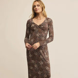 Exhale Sable Floral Midi Dress