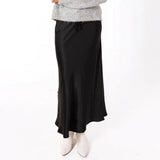 Satin Draw String Long Skirt