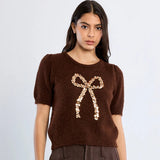 Sally Sequin Bow Sweater