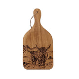 Hanging Oak Paddle - Scenic Highland Cow