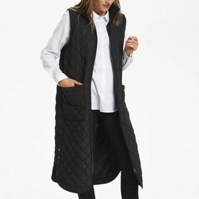 Severina Quilted Long Vest