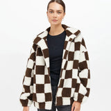 Checkerboard Sherpa Jacket