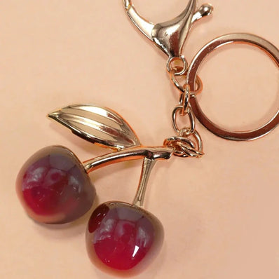 Shiny Cherry Drop Keychain