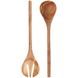 Olive Wood Skinny Salad Servers Set/2