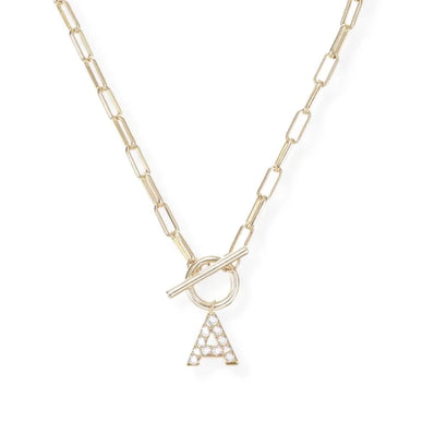 Sparkle Toggle Initial Necklace