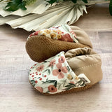 White Spring Floral Moccasins