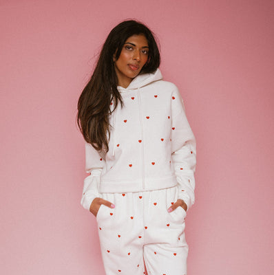 All Over Tiny Heart Core Hoodie