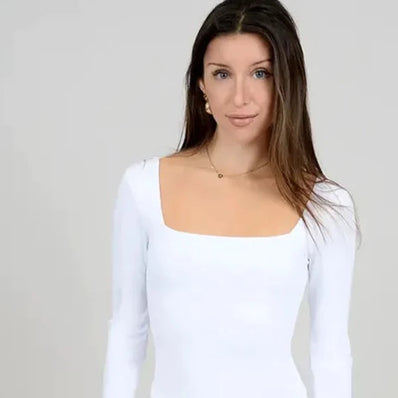 Stacy Crop Square Neck Top