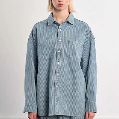 Striped Denim Overshirt