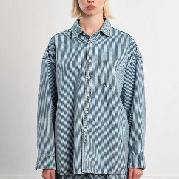 Striped Denim Overshirt