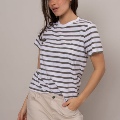 Zaya Striped Crew Tee