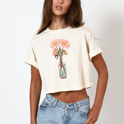 Summer Vase Crop Boyfriend Tee