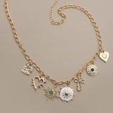 Sunburst Stone Charm Necklace