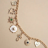 Sunburst Stone Charm Necklace
