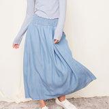 Suzanne Tencel Shirred Skirt