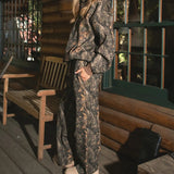 Woodland Camo Wide Leg Sweatpants