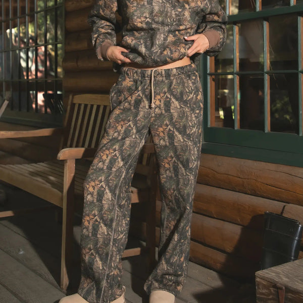 Woodland Camo Wide Leg Sweatpants