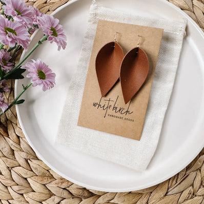 Leather Leaf Earrings