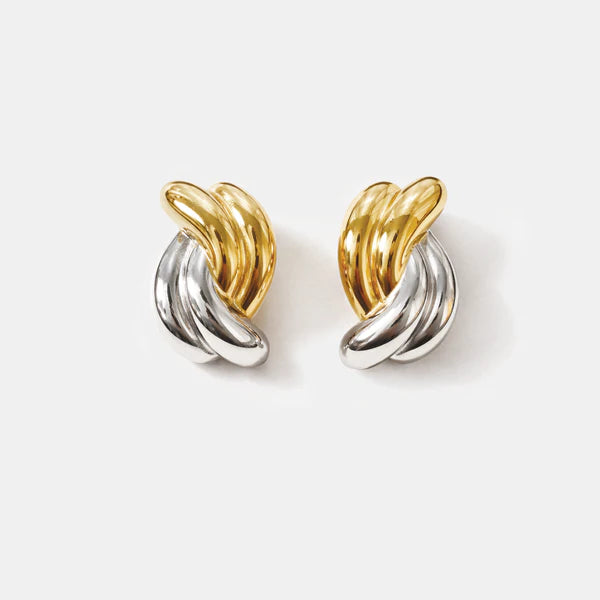 Two Tone Twist Earrings