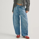 Good Luck Mid Rise Barrel Jeans