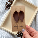 Leather Leaf Earrings