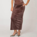 Mona Pull On Velvet maxi Skirt