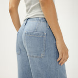 Wide Leg Drawstring Beach Jeans