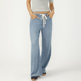 Wide Leg Drawstring Beach Jeans