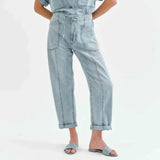 Villa Drawstring Barrel Leg Jean