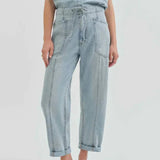 Villa Drawstring Barrel Leg Jean