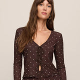 Amara Polka Dot Mesh Top